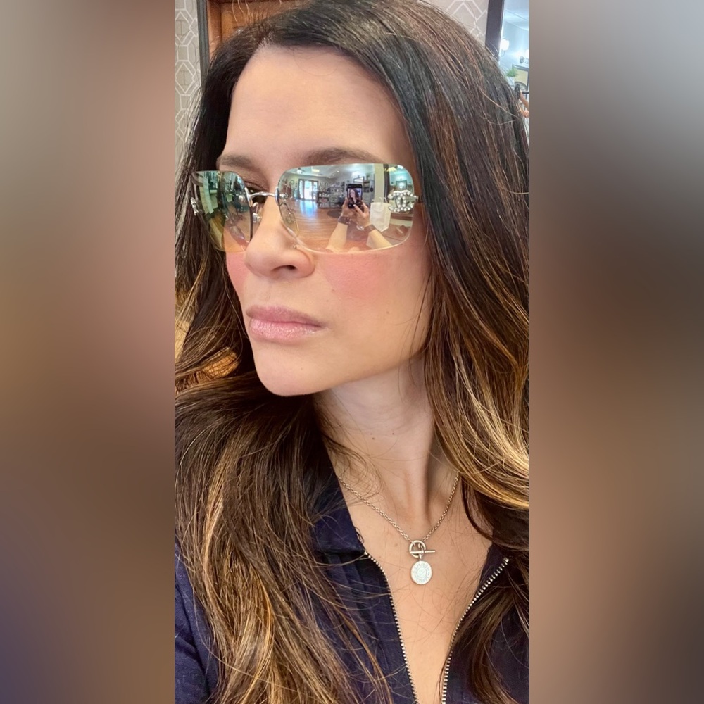 💯 AUTH | CHANEL 4017-D | ULTRA-RARE IRIDESCENT | RIMLESS DIAMOND CC SUNGLASSES - Picture 12 of 16